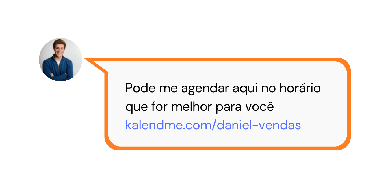 KalendMe mande seu link por WhatsApp ou e-mail